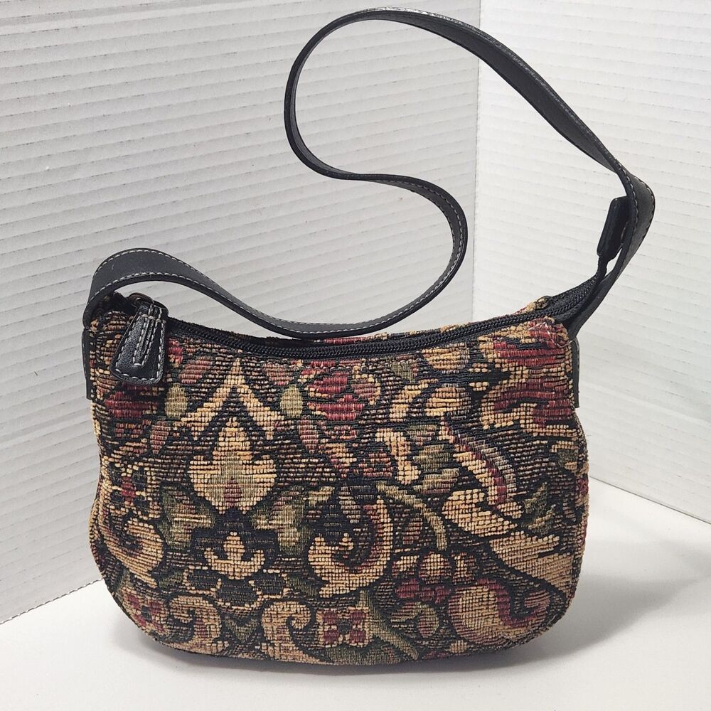 VTG Fossil Tapestry Carpet Hobo Bag Grandmacore Boho Cottagecore 90s Great 75088 - Picture 2 of 16